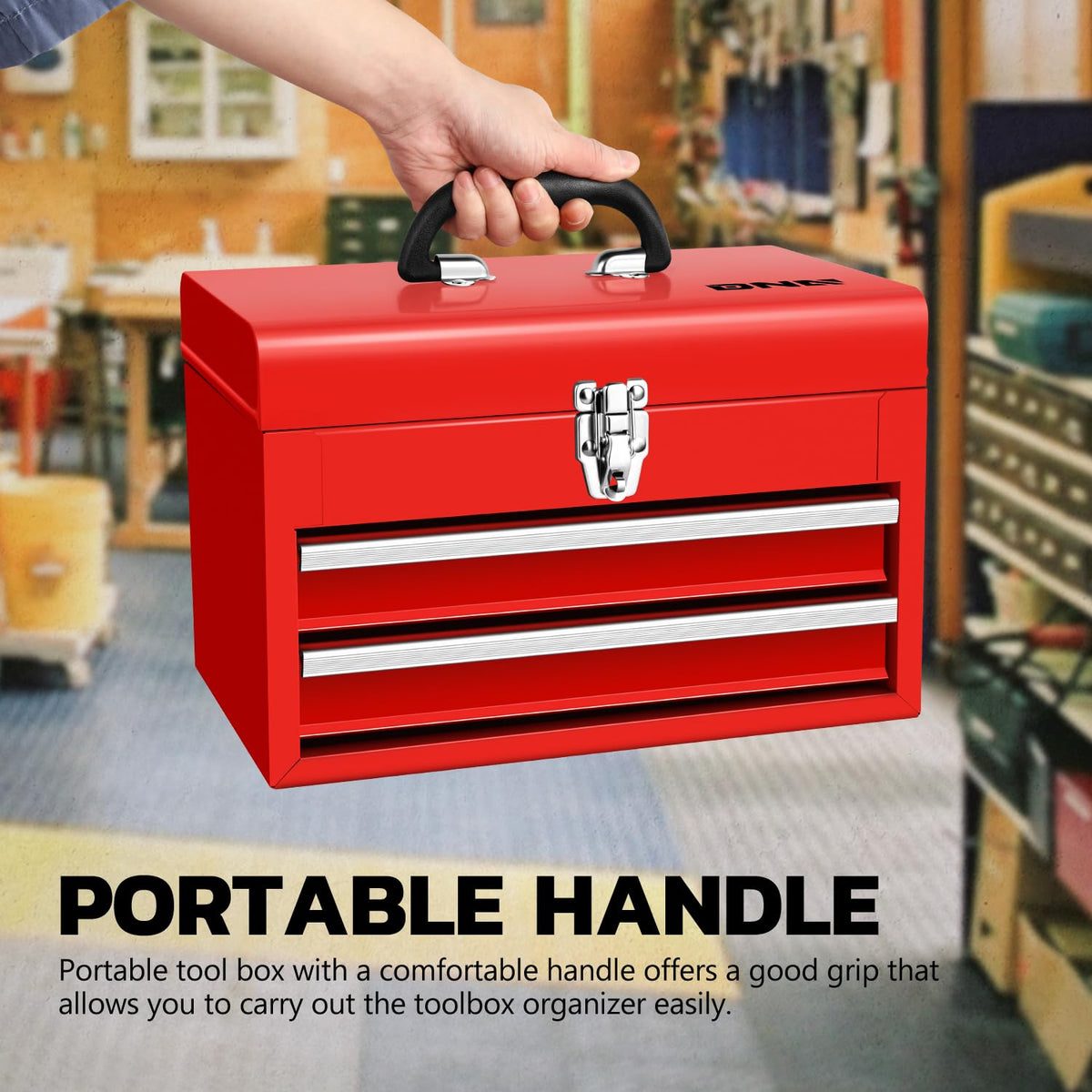 14 Inch Steel Portable Tool Box 2 Drawer Z34429