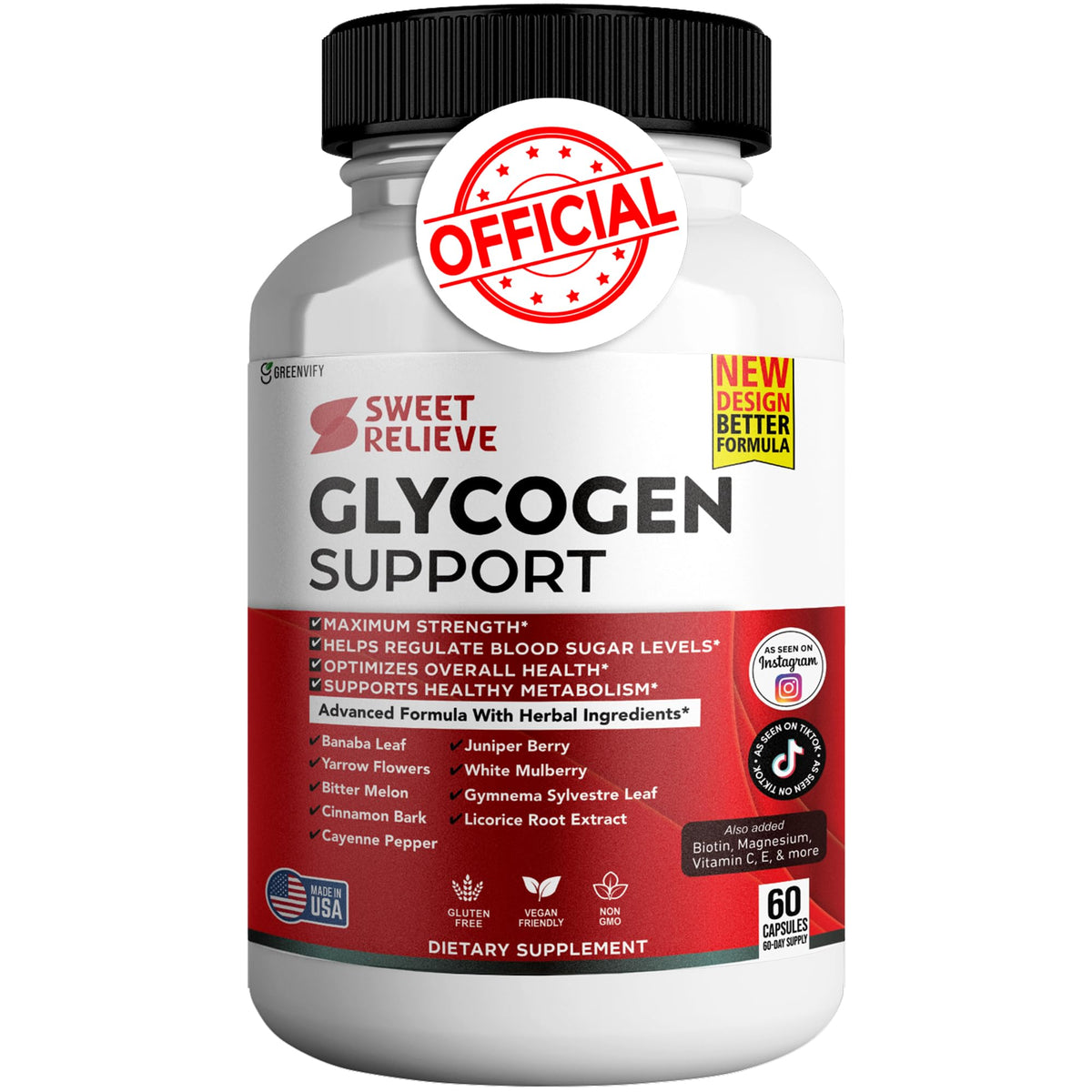 60 Capsules Glycogen Support T9091