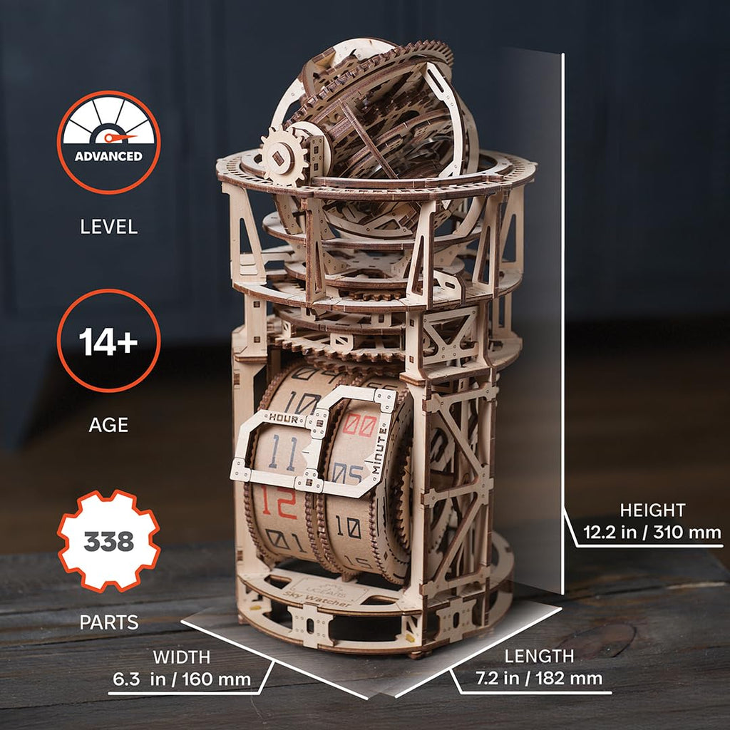 Wooden 3D Puzzle Mechanical Clock Kit K538