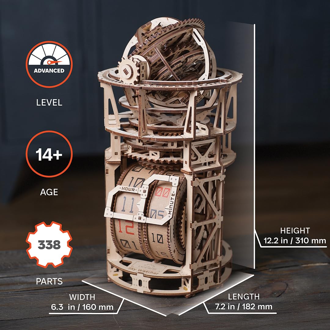 Wooden 3D Puzzle Mechanical Clock Kit K538
