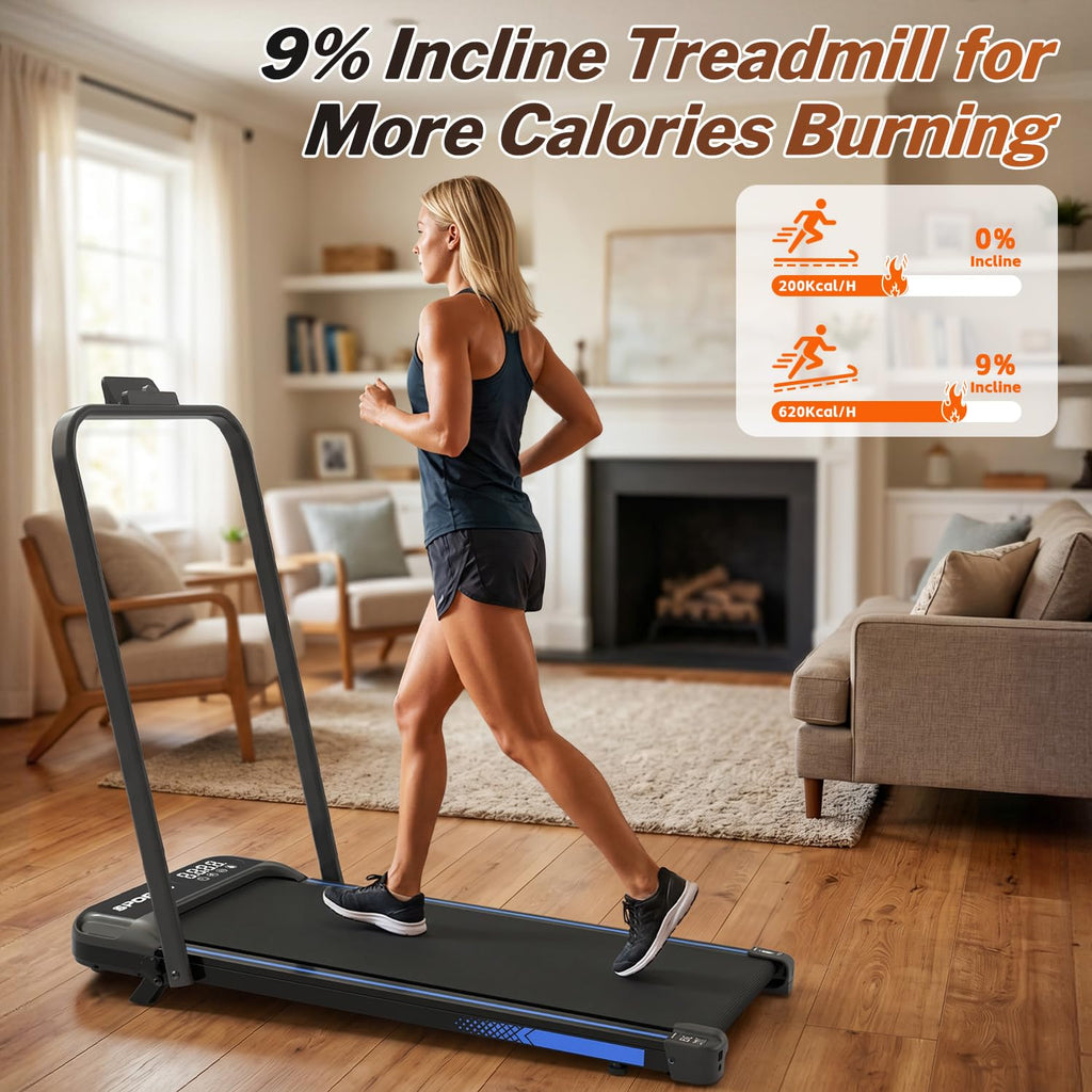 Foldable 3 in 1 Treadmill with Handle Bar and Incline H244603