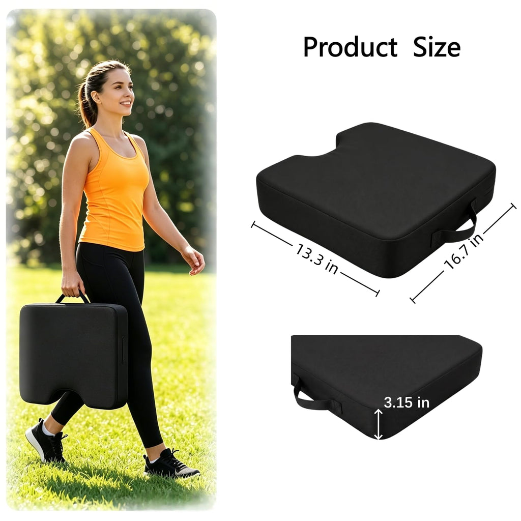 2 Pack Extra Thick Portable Bleacher Seat Cushions with Handle A81168