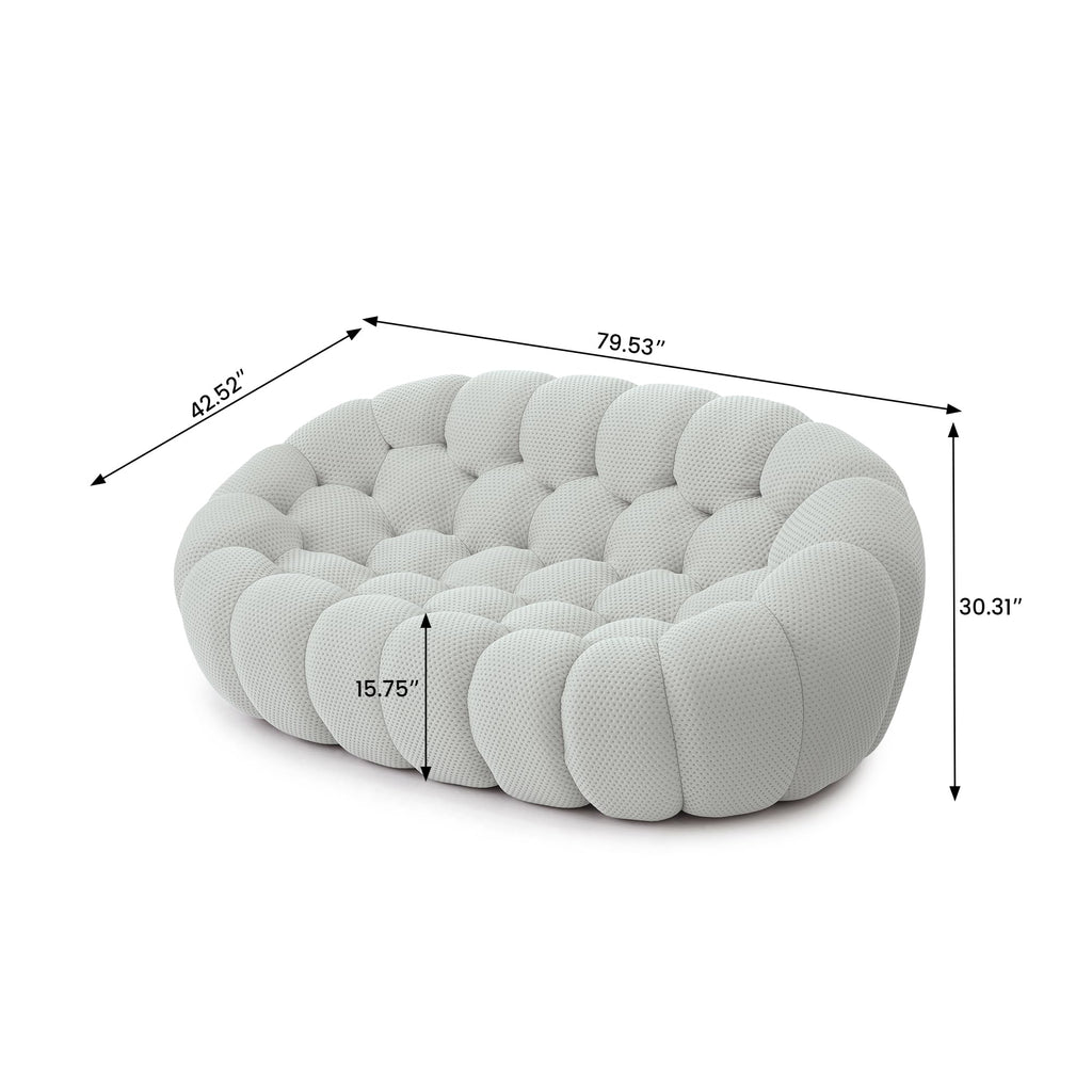 Light Grey Curved Upholstered Sofa C69308
