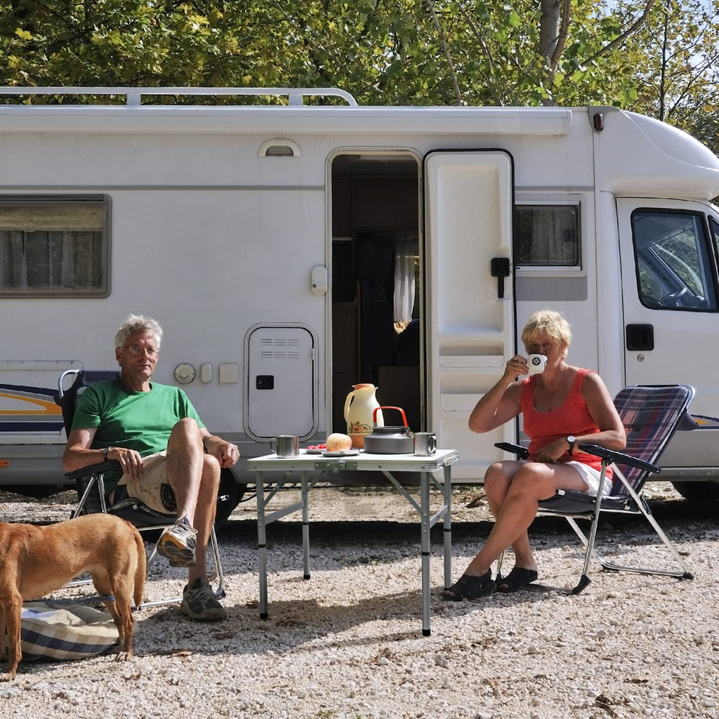 Folding Camping Table with Adjustable Legs J258883