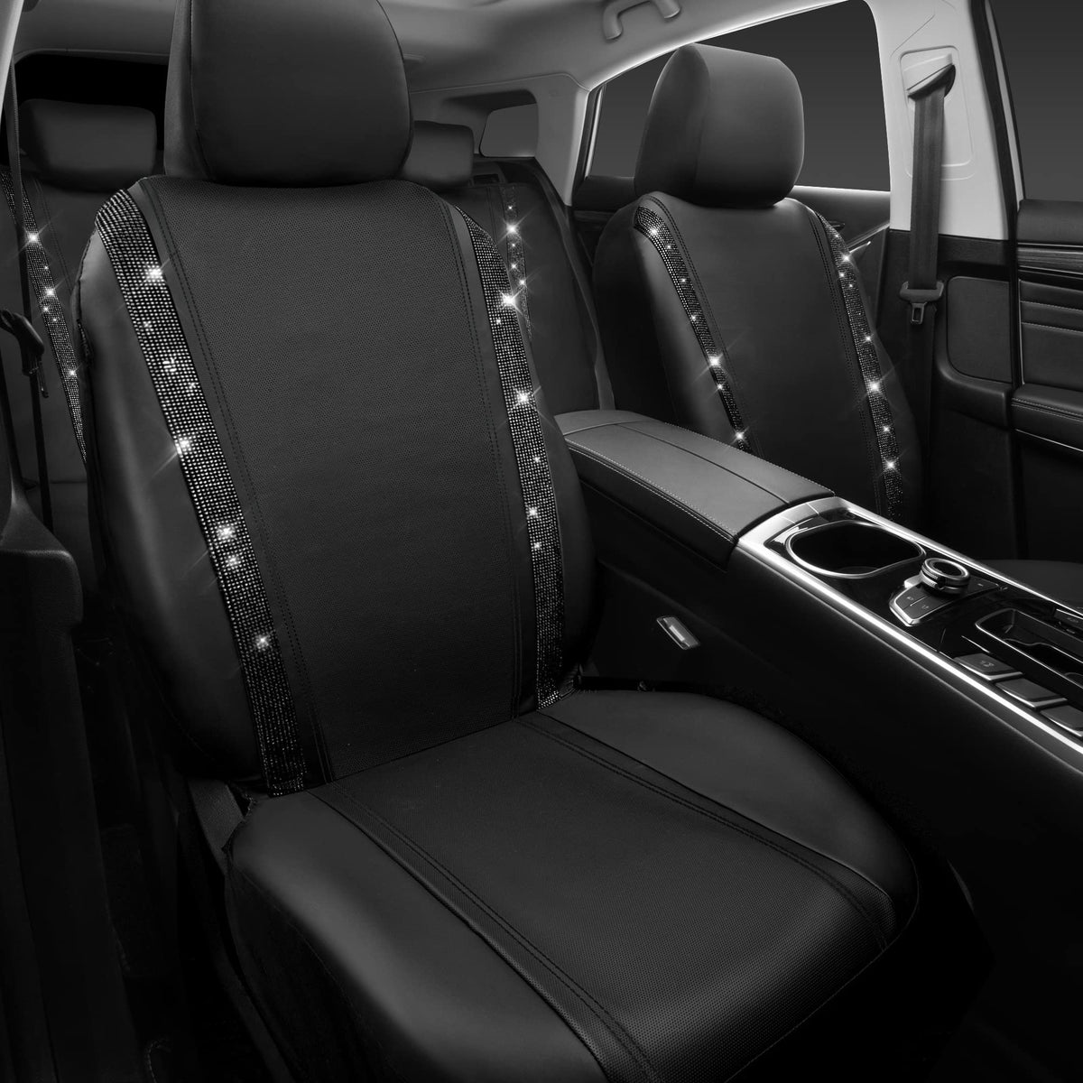 Leather Bling Diamond Car Seat Covers Full Set S7448