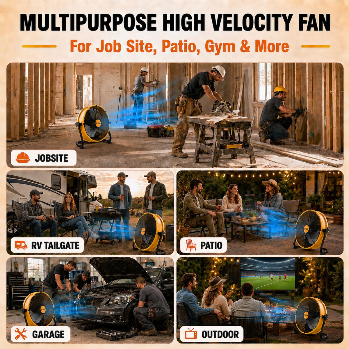 16" Cordless Battery Powered Fan G20001