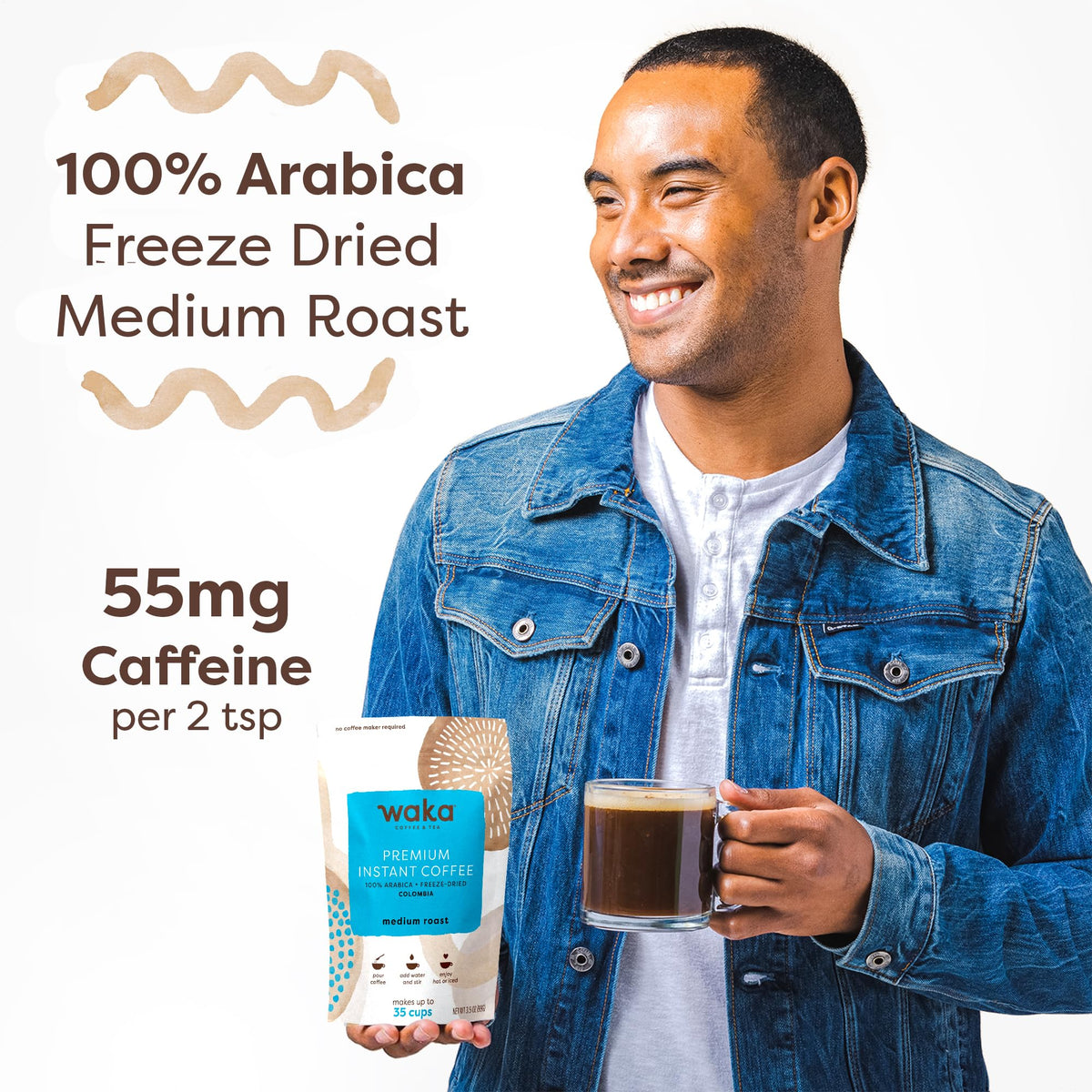Instant Coffee Colombian Medium Roast Freeze Dried 3.5 oz L88838