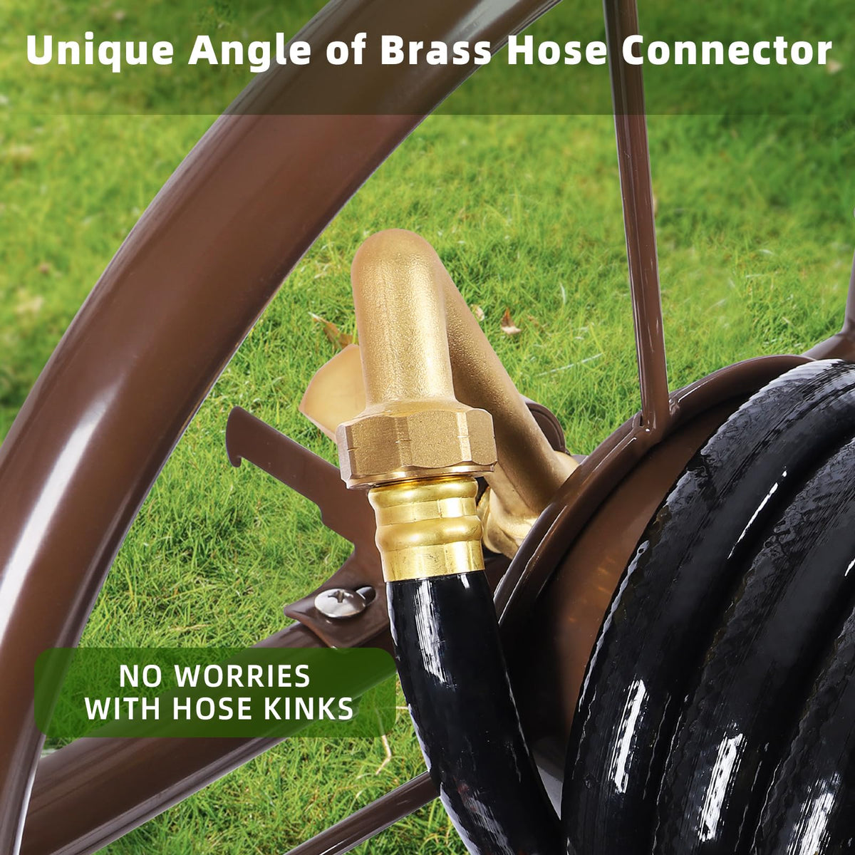 Garden Hose Reel Cart, Heavy Duty Metal with 2 Wheels, Holds 230ft 5/8" W1831
