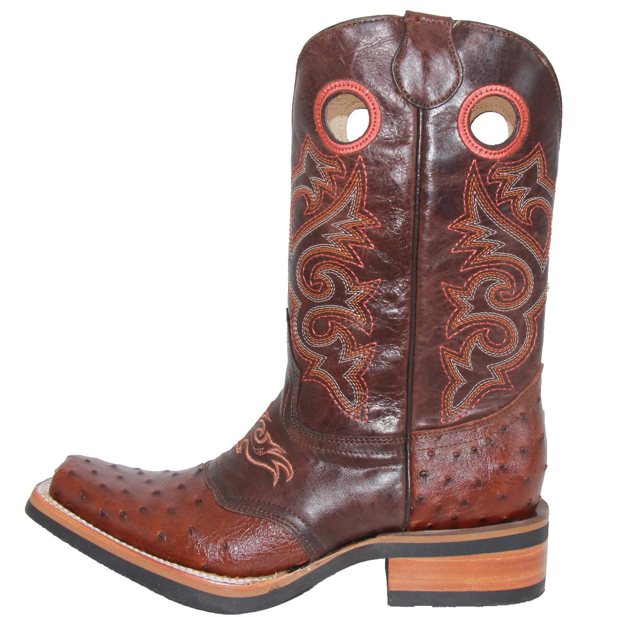 Cowhide Leather Square Toe Western Cowboy Boots B779077