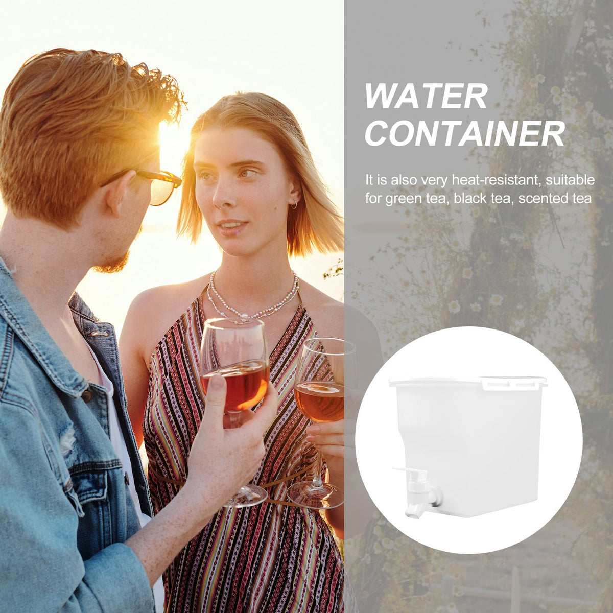 Cold Water Kettle with Faucet Large Capacity PP Water Pitcher J107281