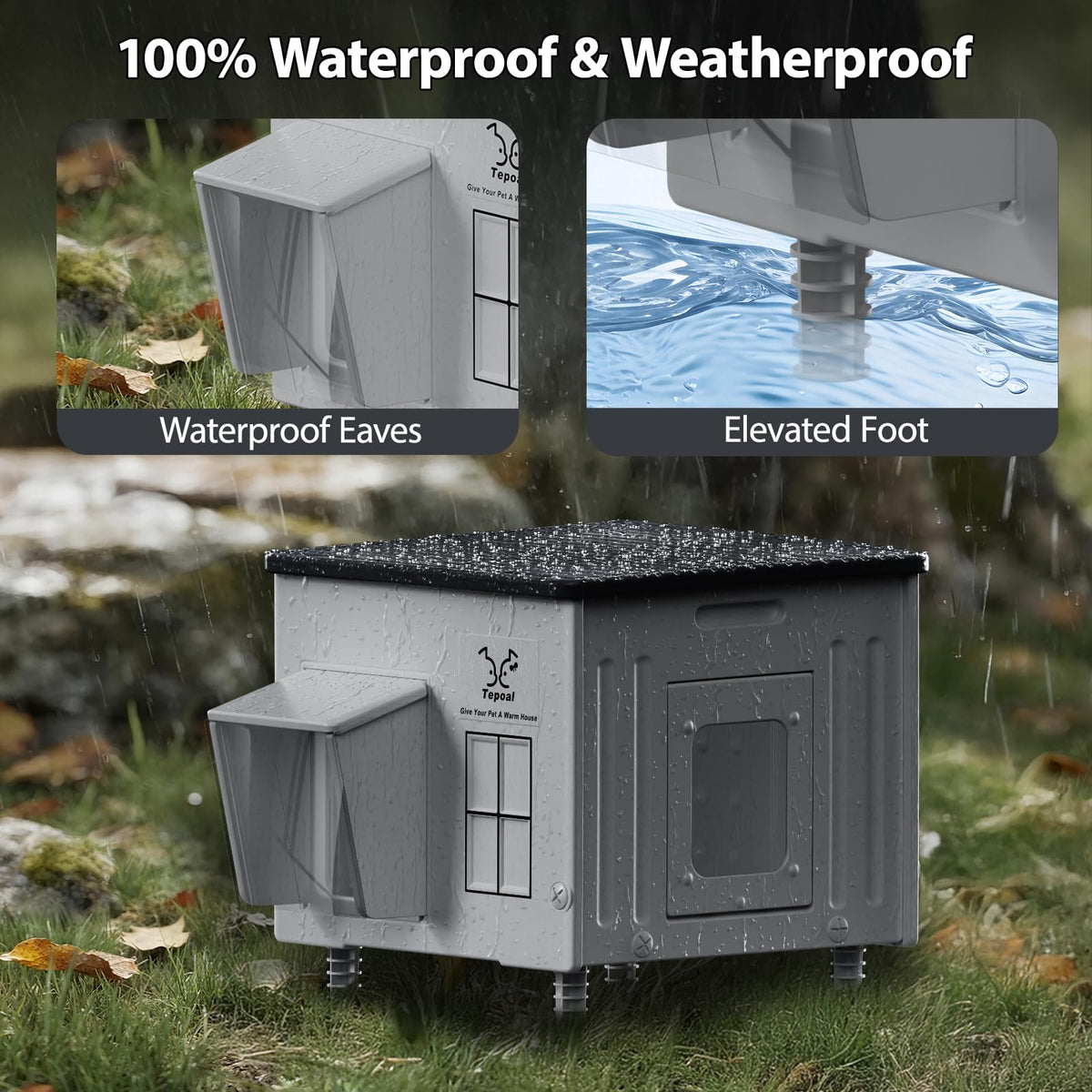 Heated Waterproof Insulated Cat House M25818