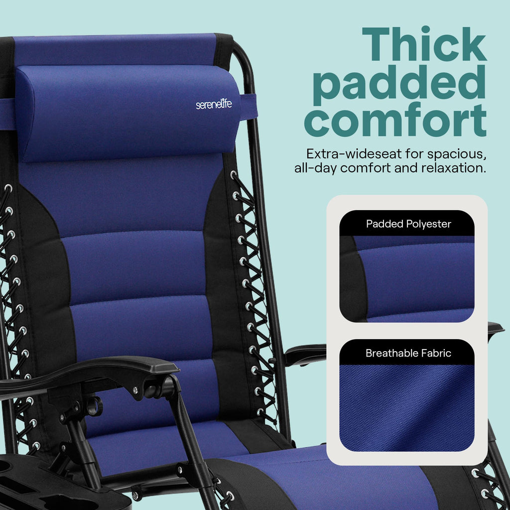 Foldable Adjustable Zero Gravity Lounge Chair with Cup Holder and Side Table T9172