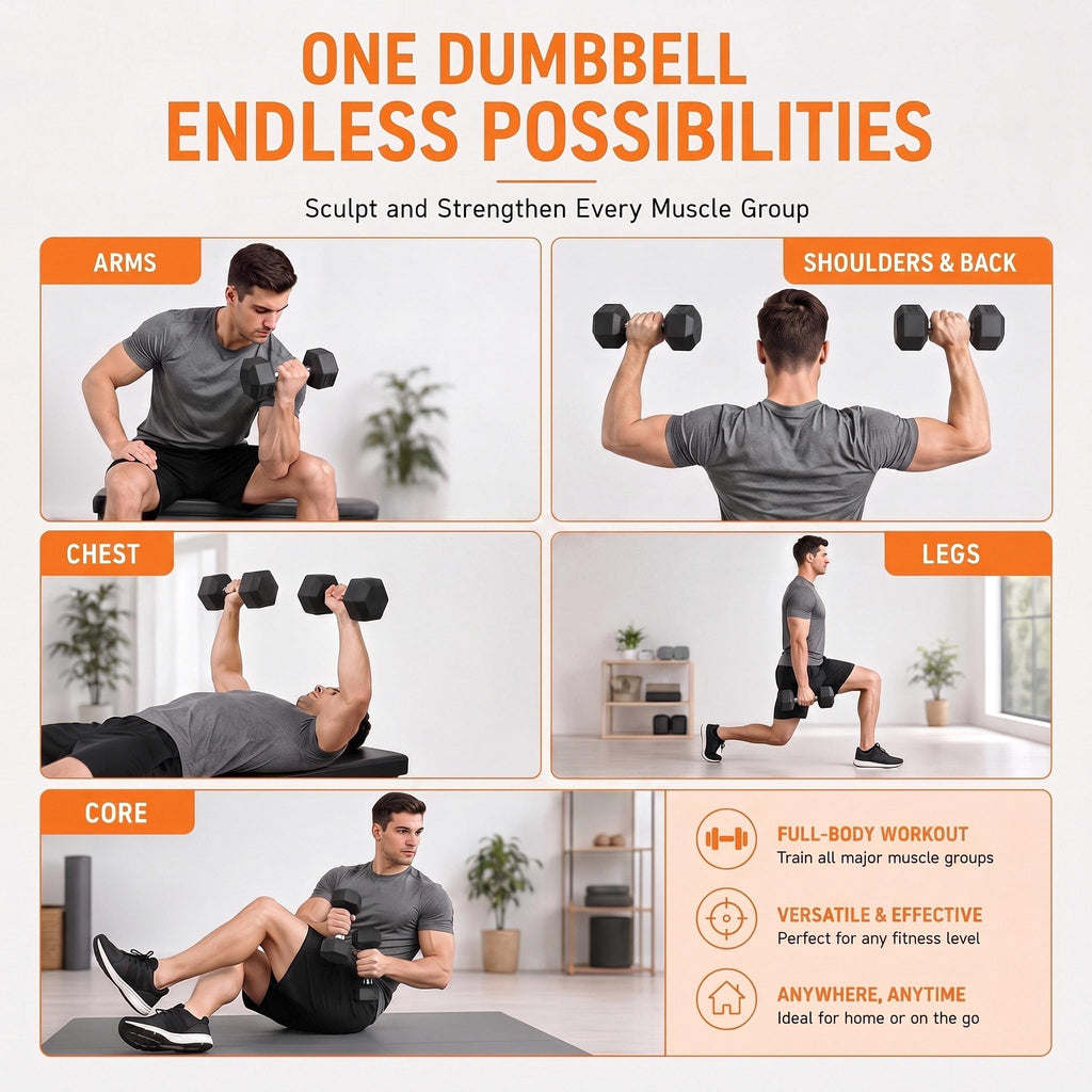 Rubber Coated Hex Dumbbell Set of 2 G6663