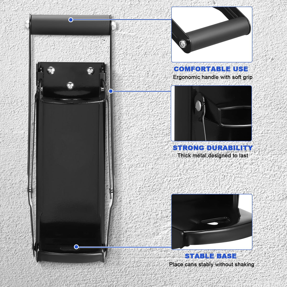 Heavy Duty Wall Mounted Can Crusher with Bottle Opener H3000