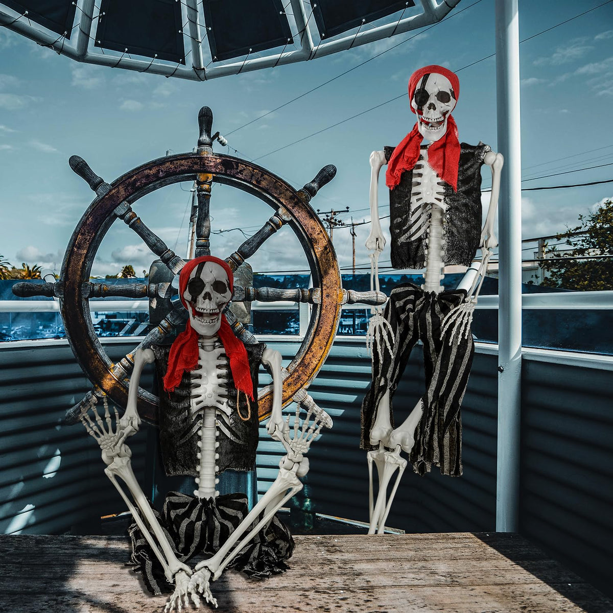 Life Size Pirate Skeleton with Movable Joints Z738