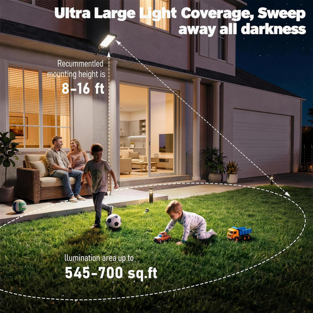 Solar Street Lights Outdoor with Remote Control, Motion Sensor, 6500K Dusk to Dawn, Waterproof Security Light L785