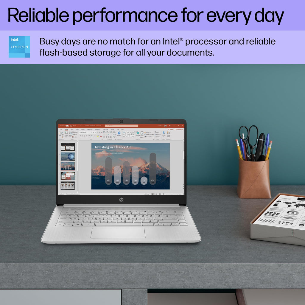 14 inch Laptop, Intel Celeron N4500, 4 GB RAM, 64 GB eMMC, Natural Silver L2273