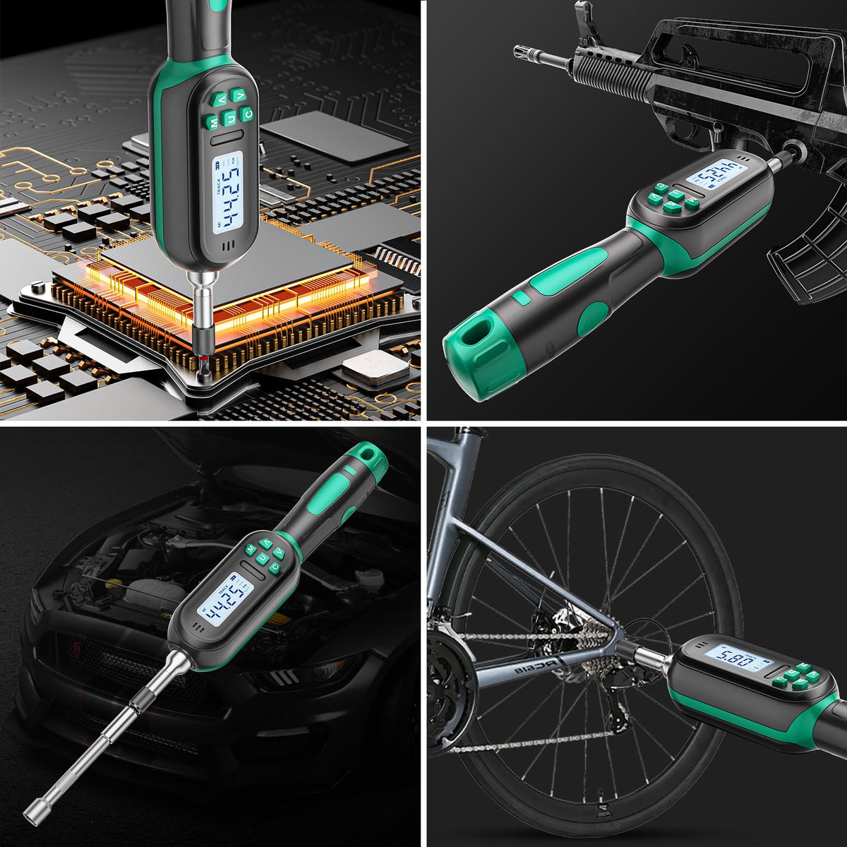 Digital Torque Screwdriver Set, 1/4″ Drive, 19 Bits, 5 Short Sockets C451