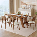 71" 7 Piece Wood Dining Table Set with 6 PU Leather Chairs M5484
