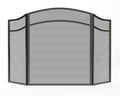 3 Panels Fireplace Screen with Arch Frame Black Y390307