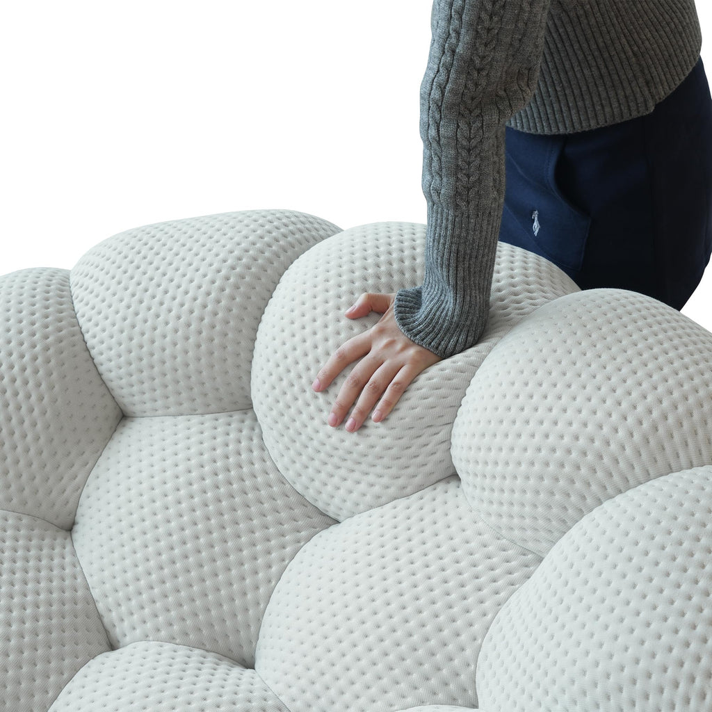 Light Grey Curved Upholstered Sofa C69308