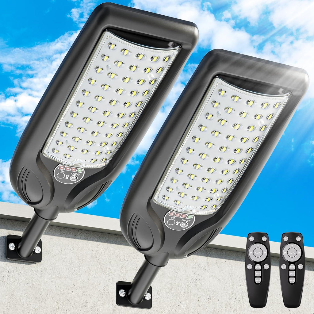 Solar Street Lights Outdoor with Remote Control, Motion Sensor, 6500K Dusk to Dawn, Waterproof Security Light L785