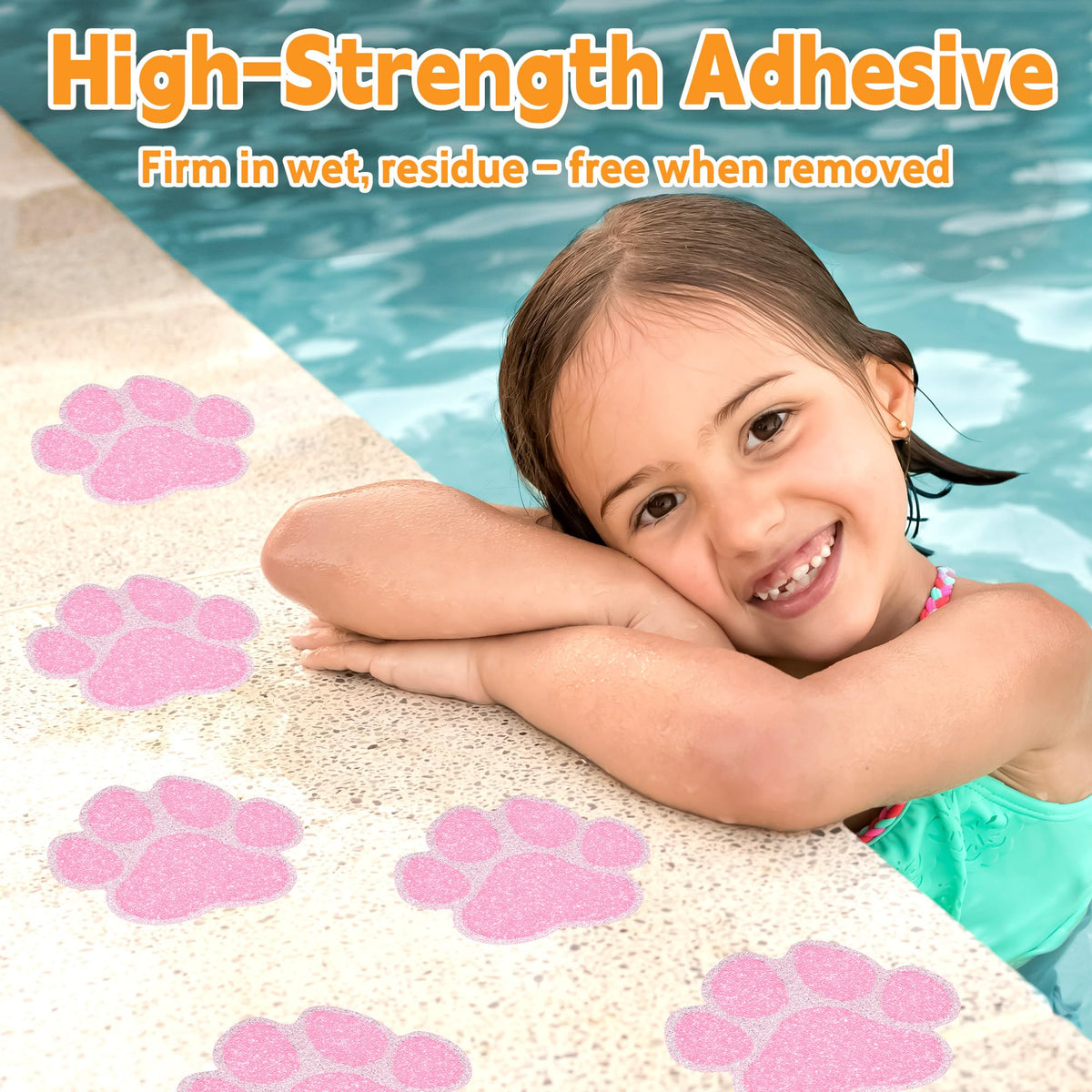20PCS Non Slip Bathtub Stickers with Scraper, Pink, Dog Paw V219645