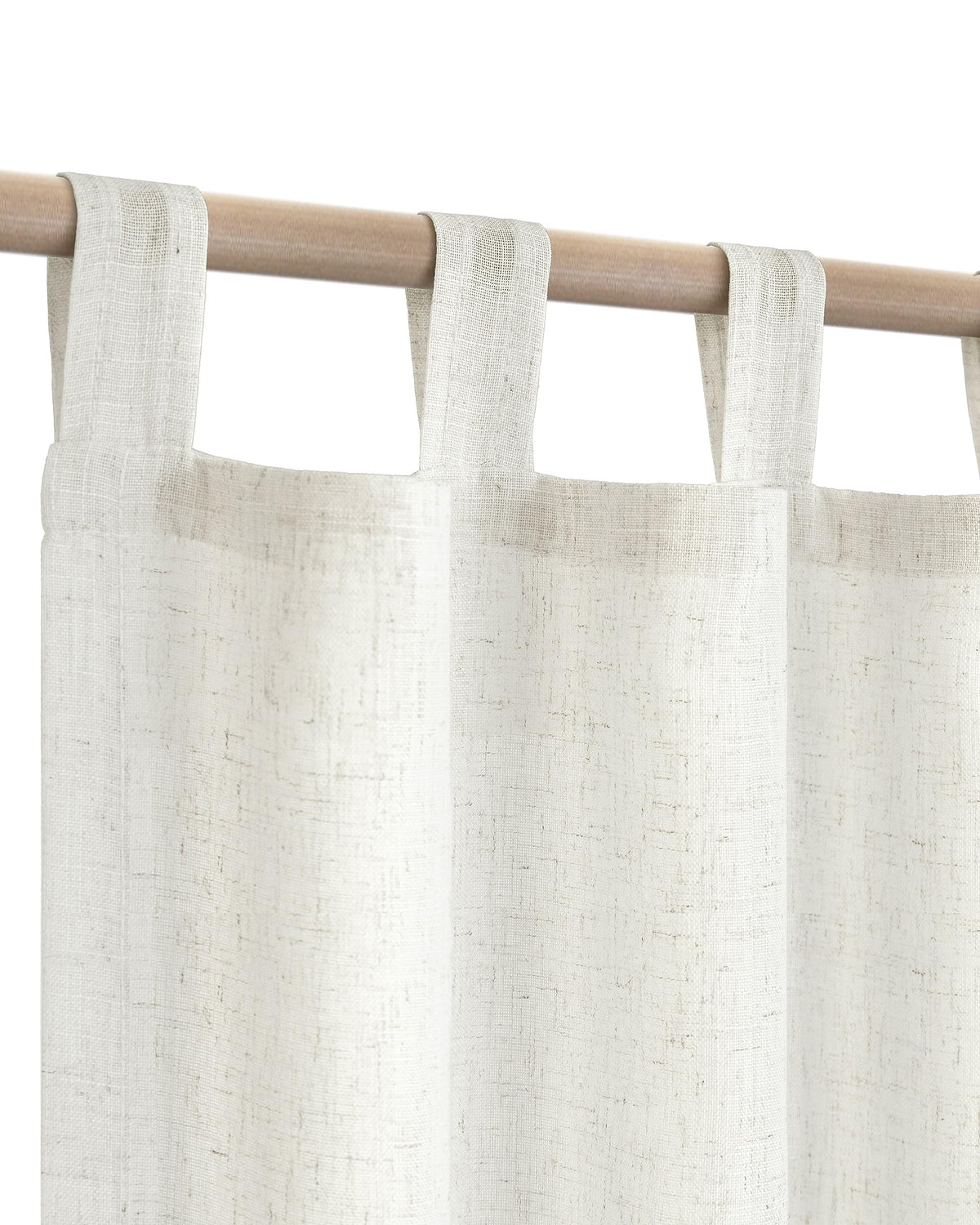 78 Inch Sheer Linen Curtains, 52" W x 78" L 2 Panels Set, Cream W454