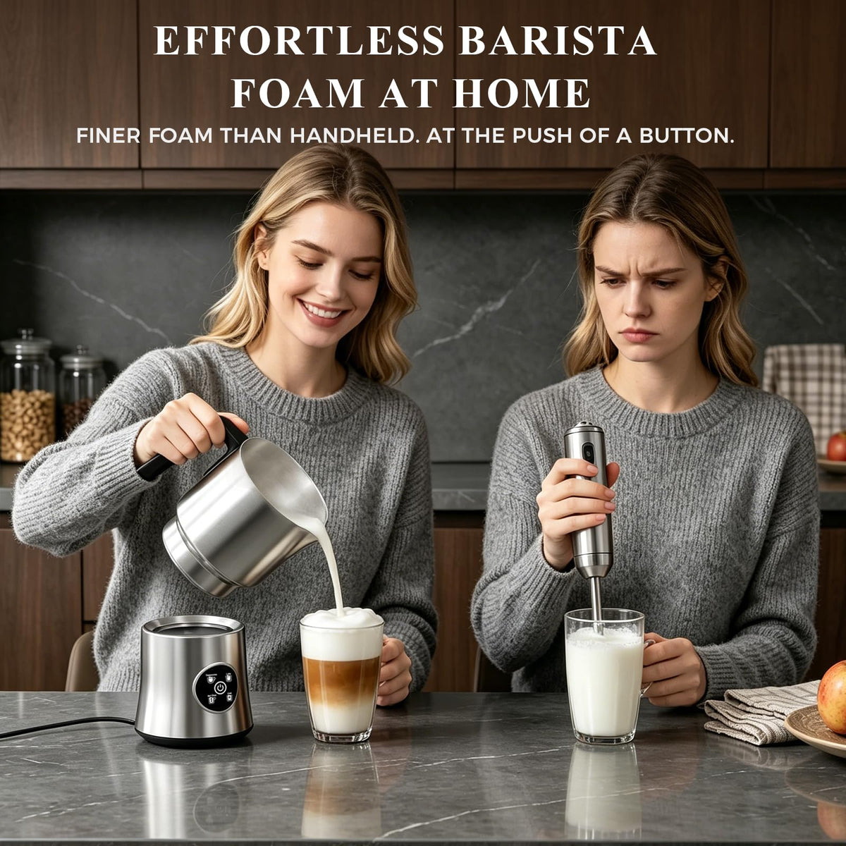 4-in-1 Electric Milk Frother and Steamer with Stainless Steel Jug W95851