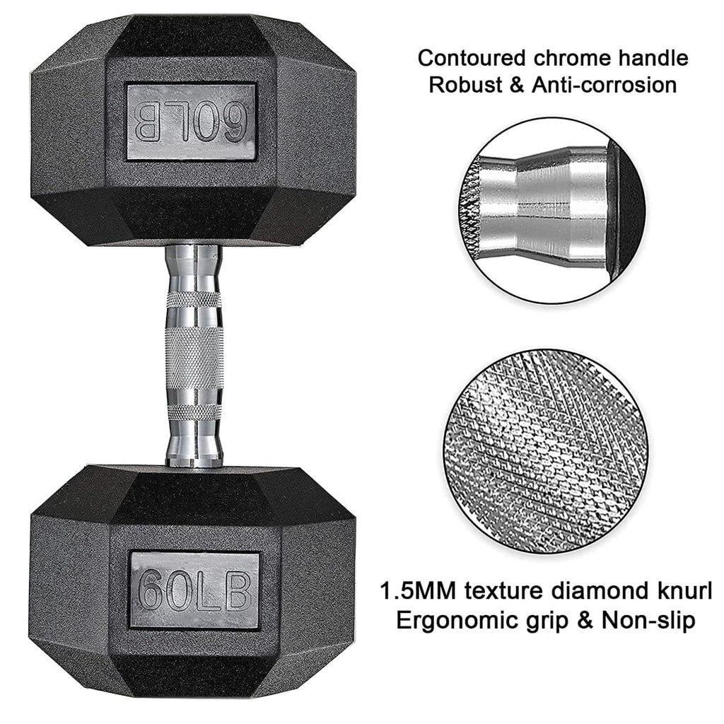Rubber Coated Hex Dumbbell Set of 2 G6663
