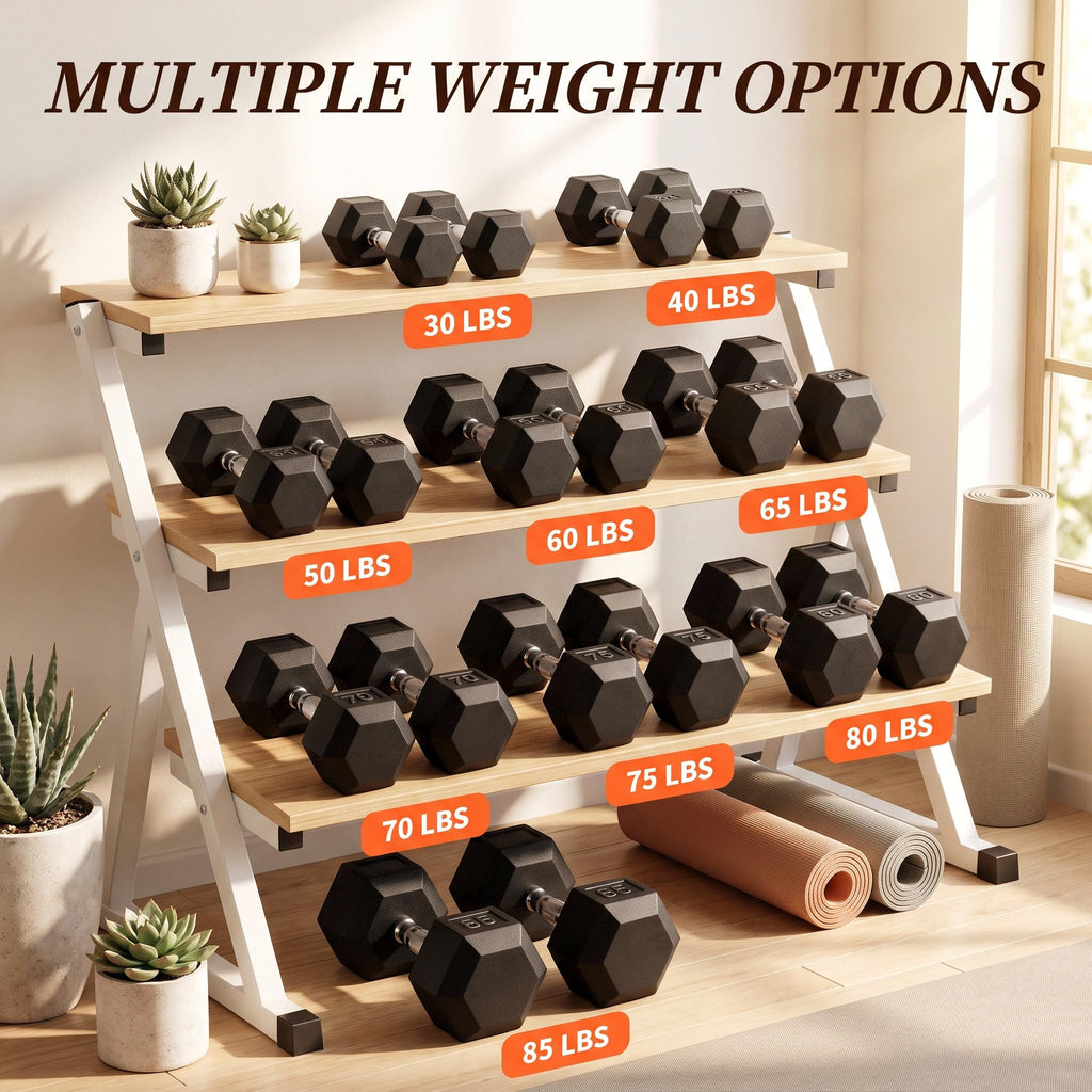 Rubber Coated Hex Dumbbell Set of 2 G6663