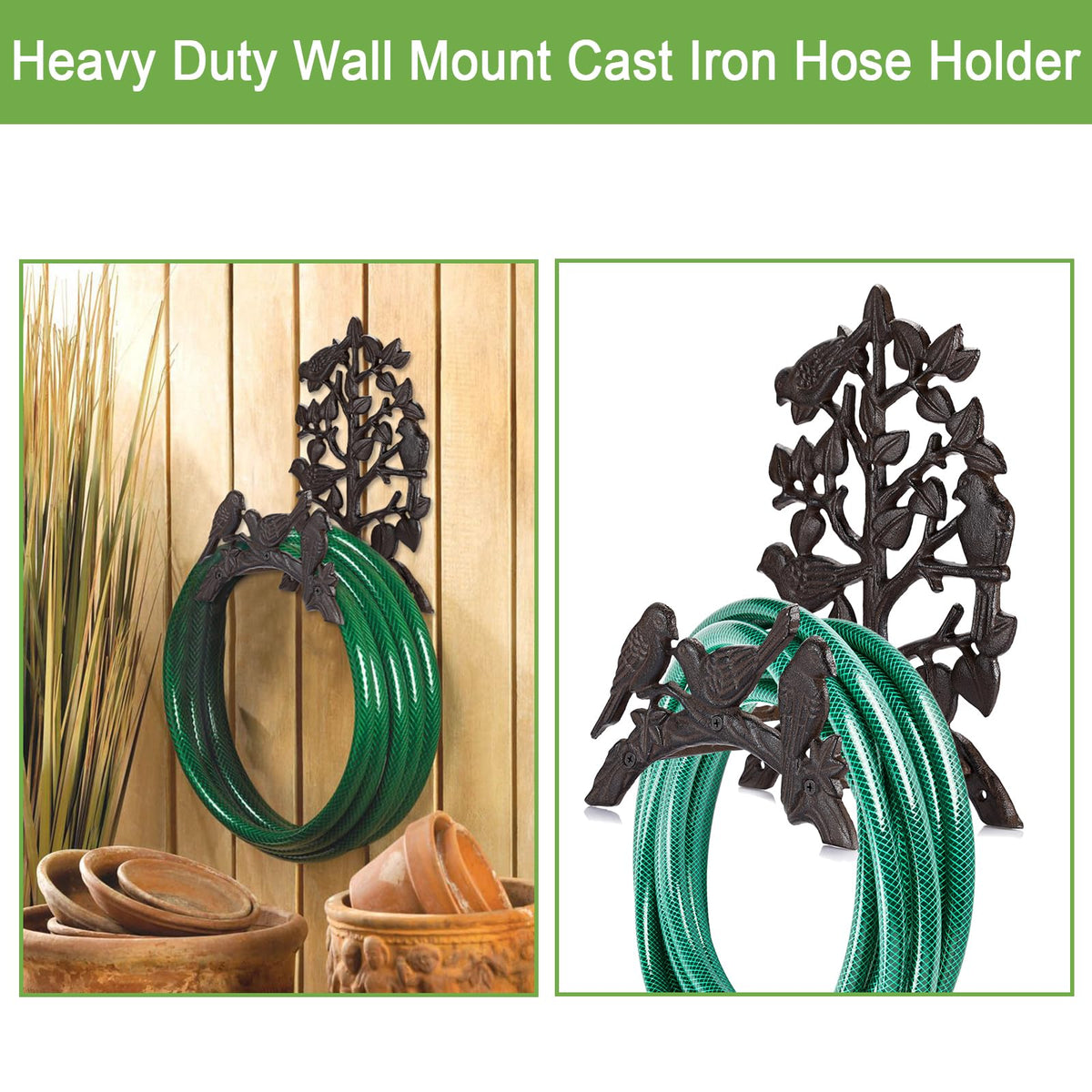 Cast Iron Wall Mount Garden Hose Holder T753