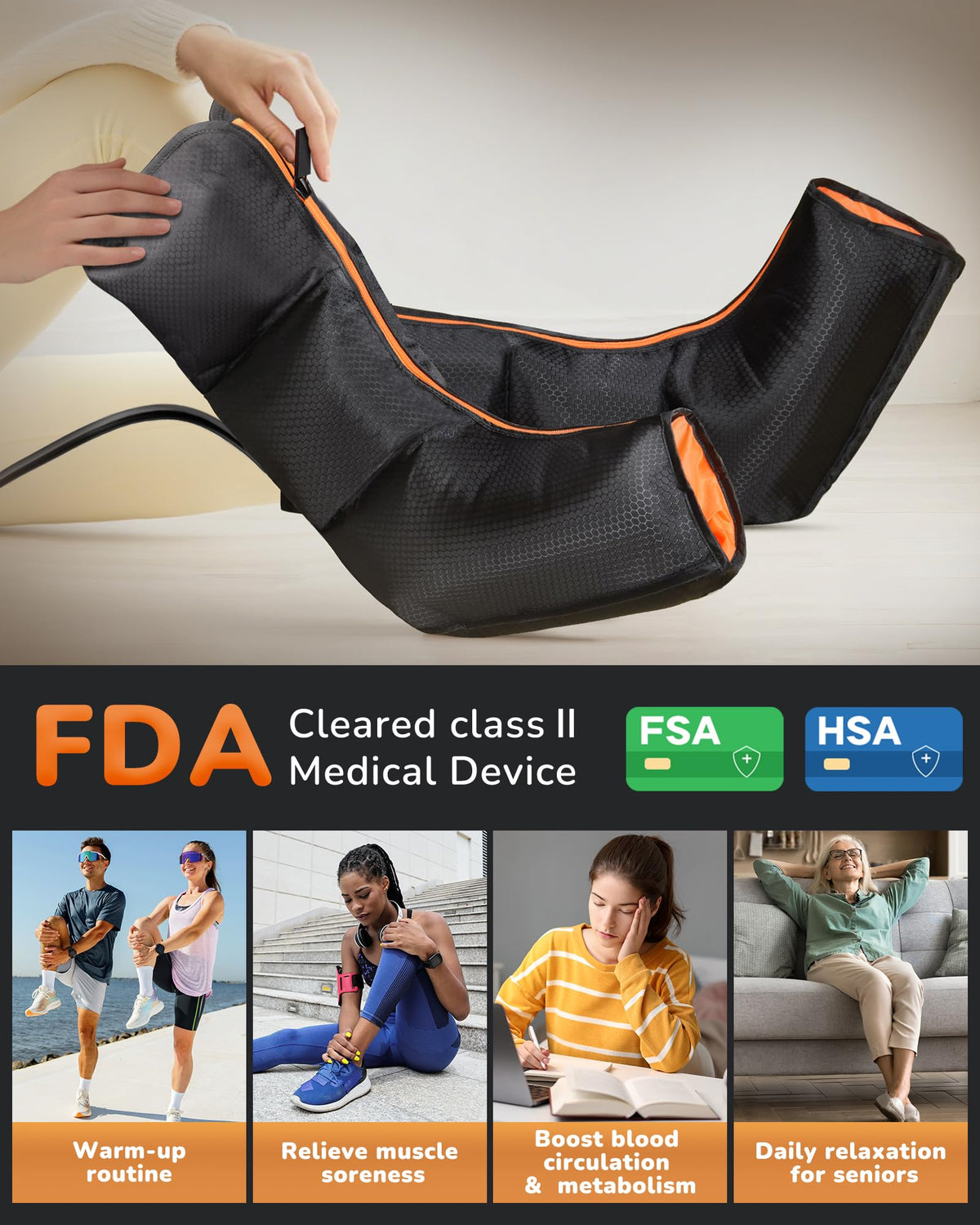 Air Compression Leg Massager with Heat B170309