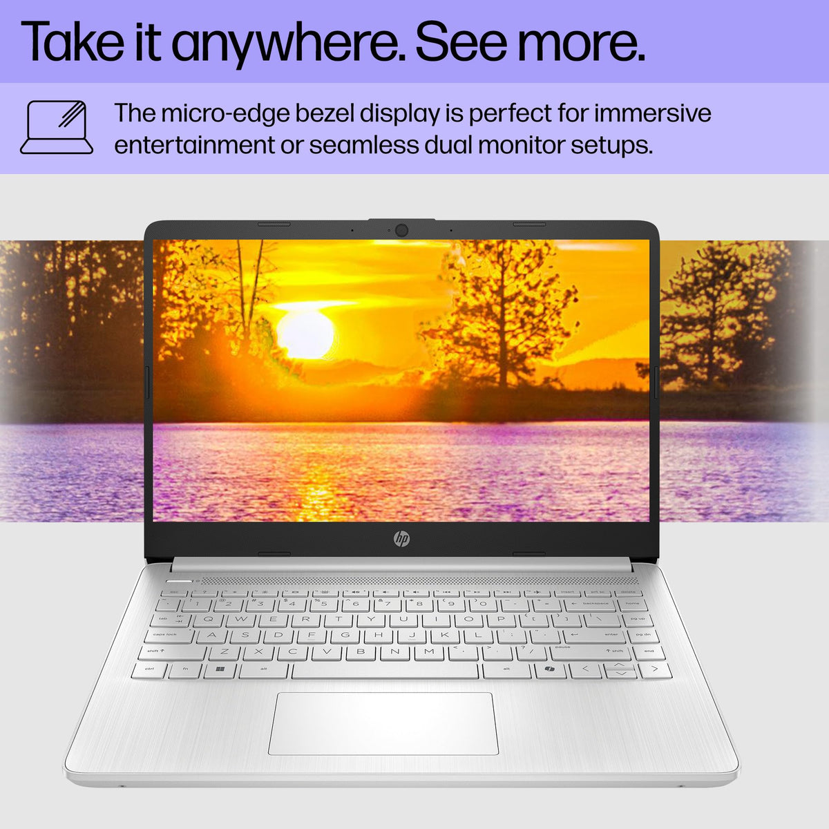 14 inch Laptop, Intel Celeron N4500, 4 GB RAM, 64 GB eMMC, Natural Silver L2273