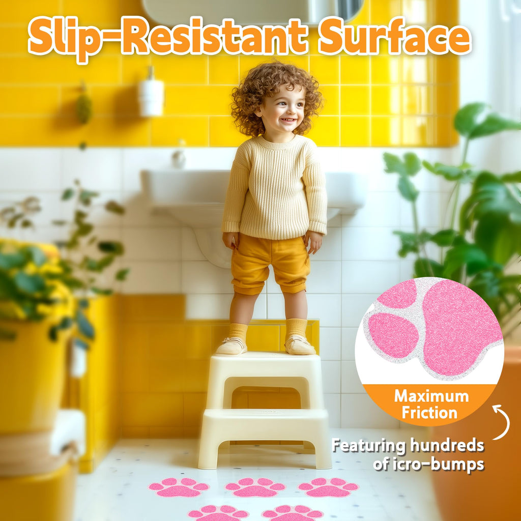 20PCS Non Slip Bathtub Stickers with Scraper, Pink, Dog Paw V219645