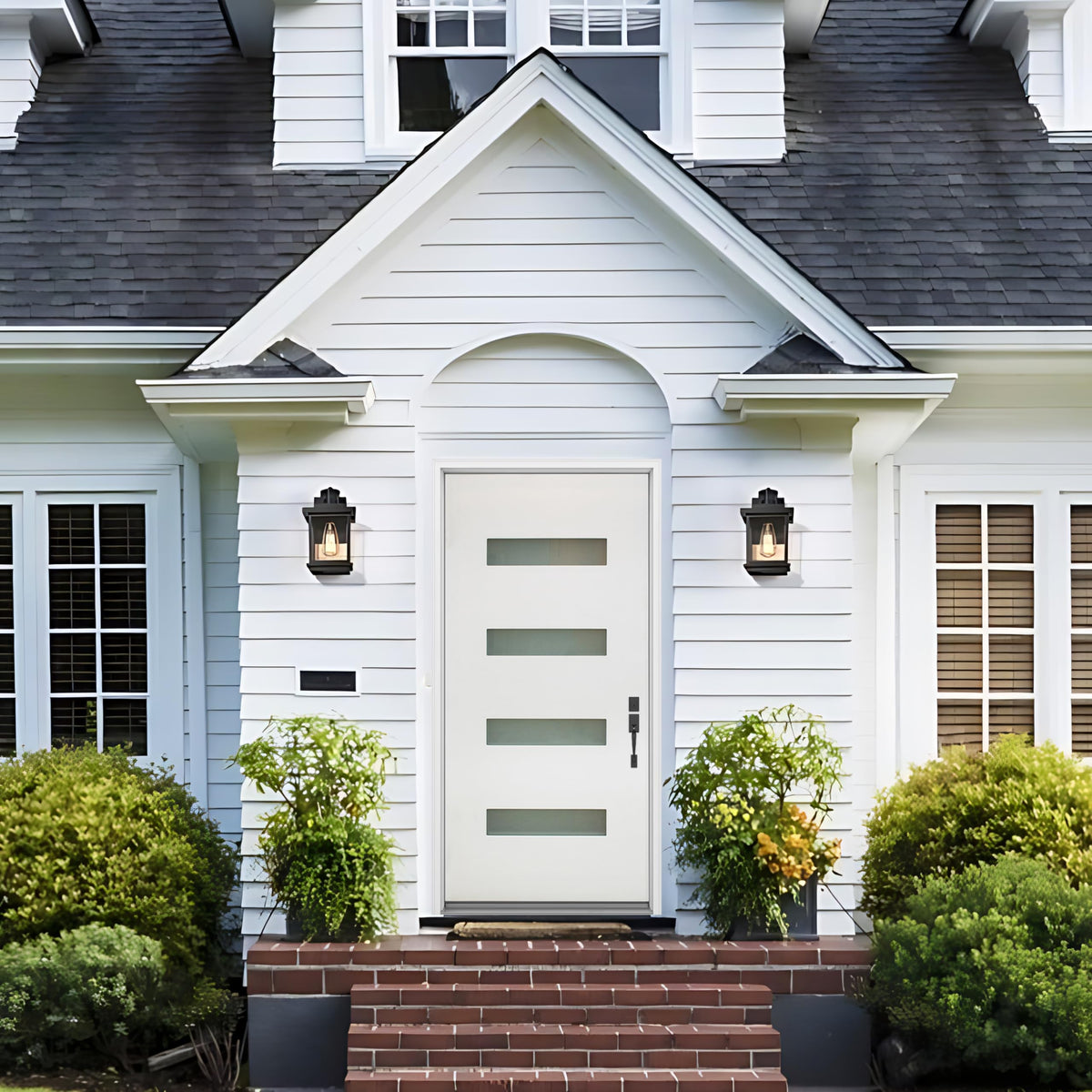 Fiberglass Exterior Front Door 36x80in Left-Hand Inswing Frosted Glass White Primed Q794