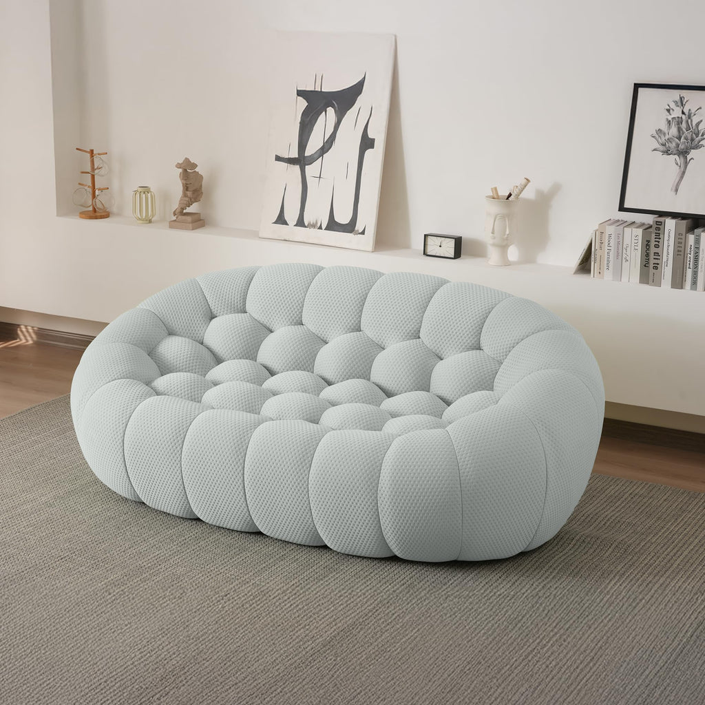 Light Grey Curved Upholstered Sofa C69308