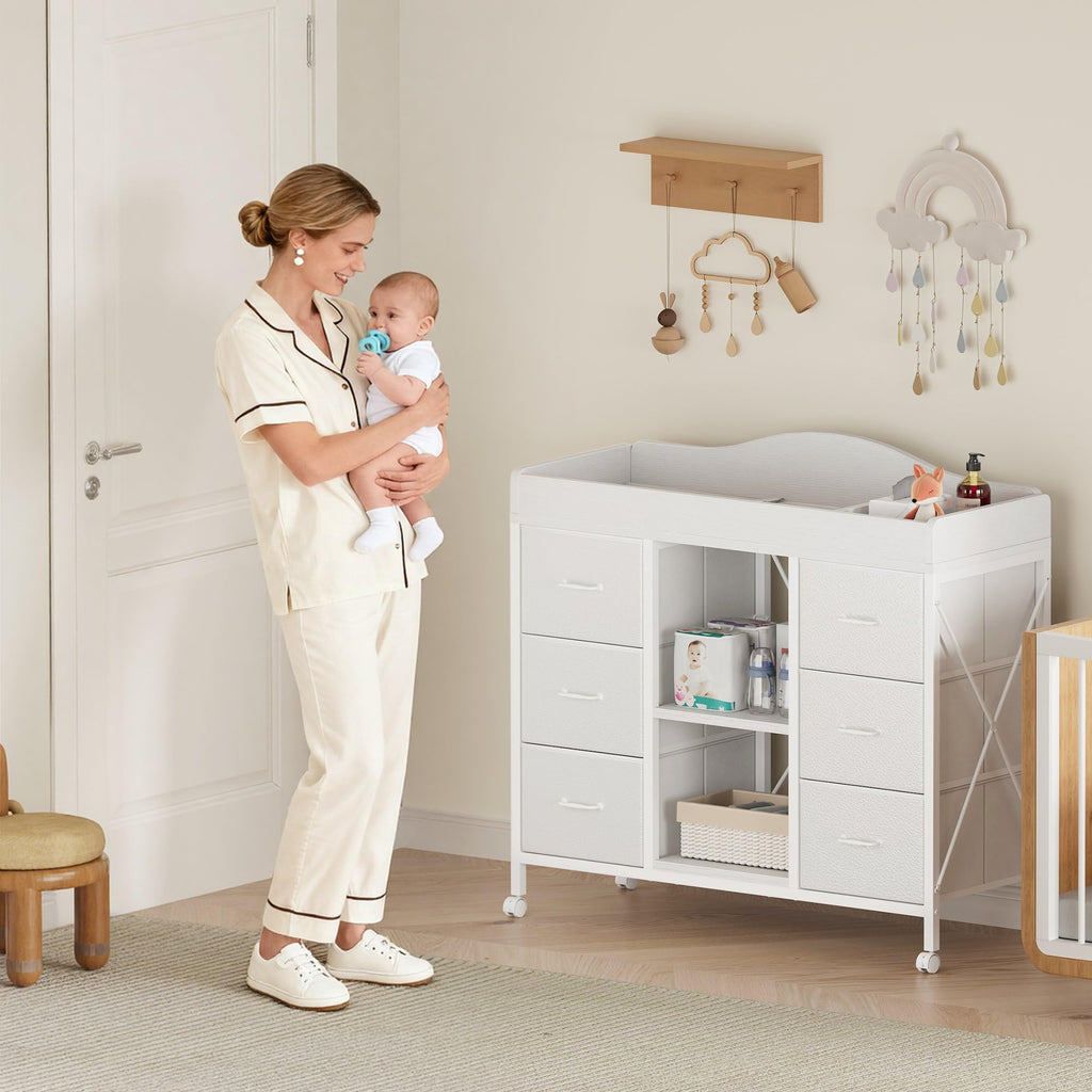 White 6 Drawer Dresser S2361