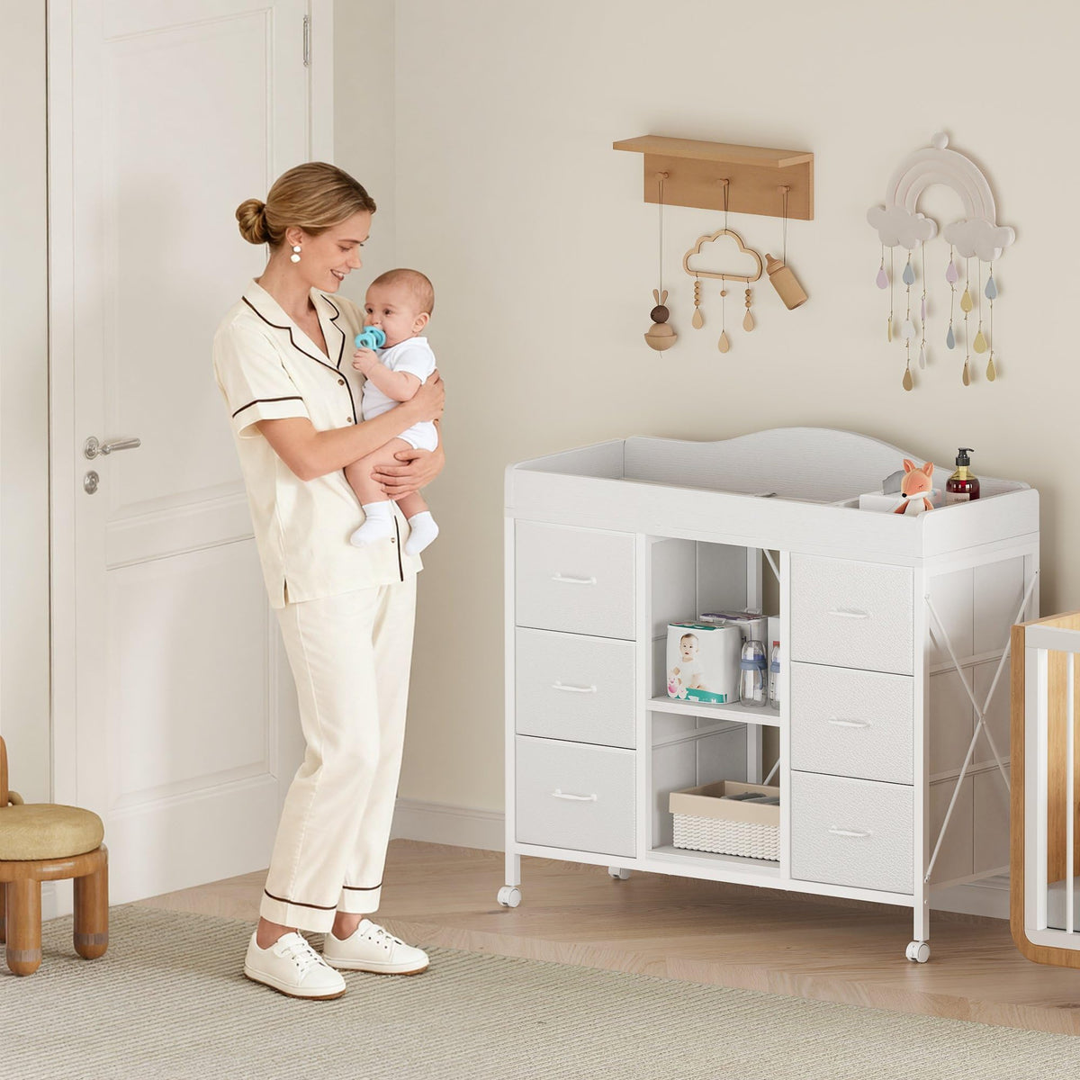 White 6 Drawer Dresser S2361
