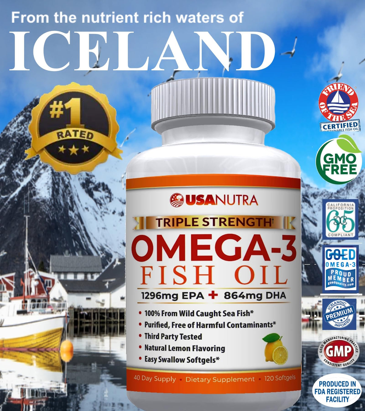 Omega-3 Fish Oil 3600mg with EPA and DHA R786540