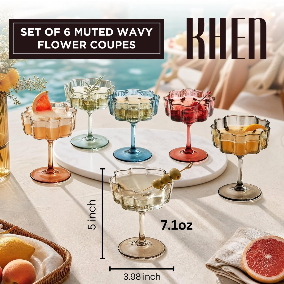 Scalloped Glass Coupes 7oz 6 Set R3834