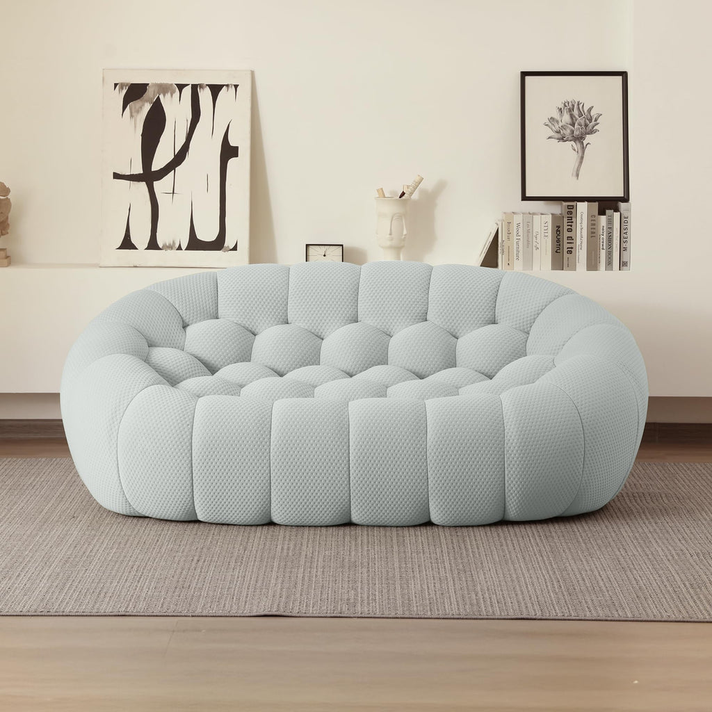 Light Grey Curved Upholstered Sofa C69308
