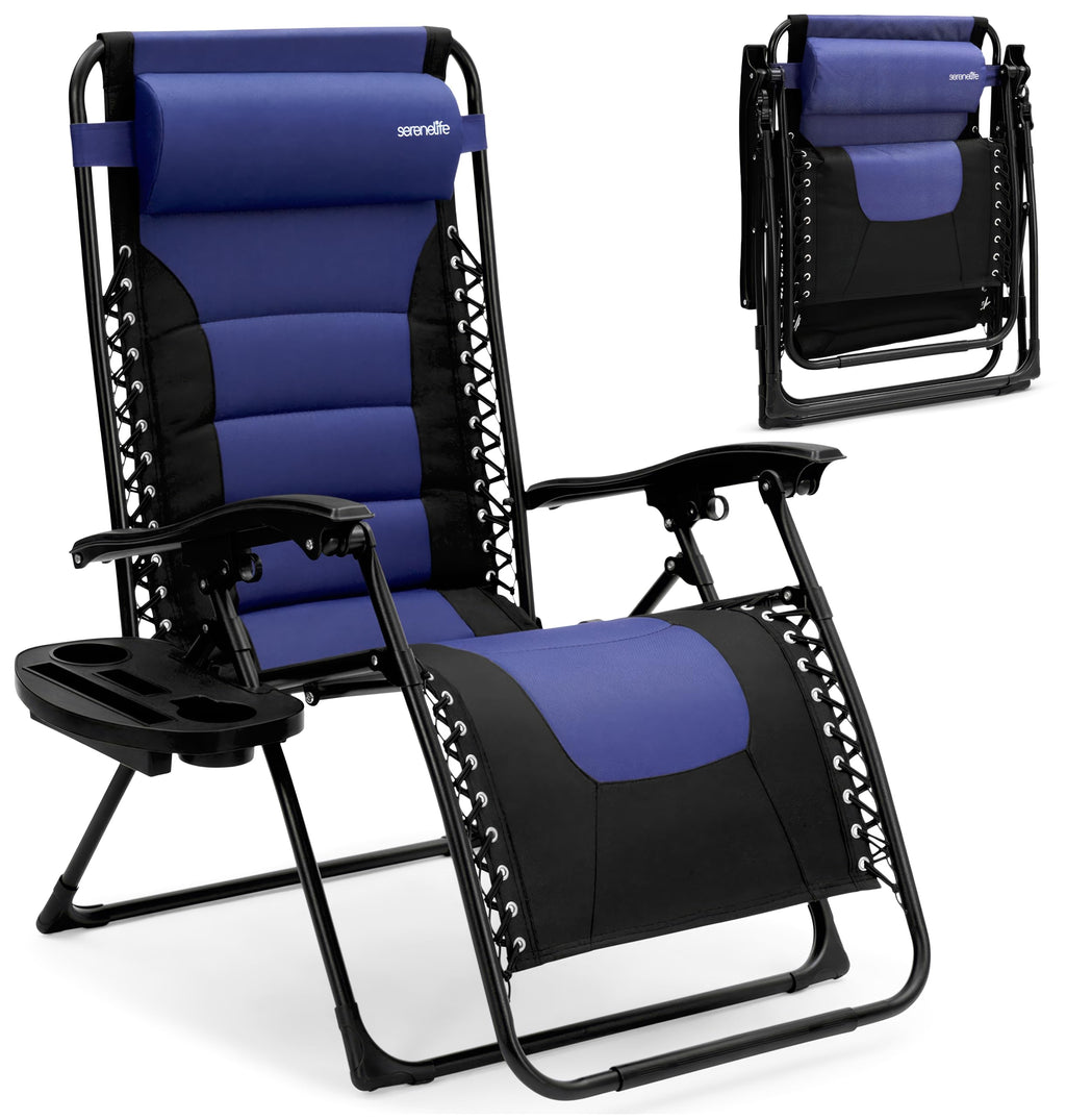 Foldable Adjustable Zero Gravity Lounge Chair with Cup Holder and Side Table T9172