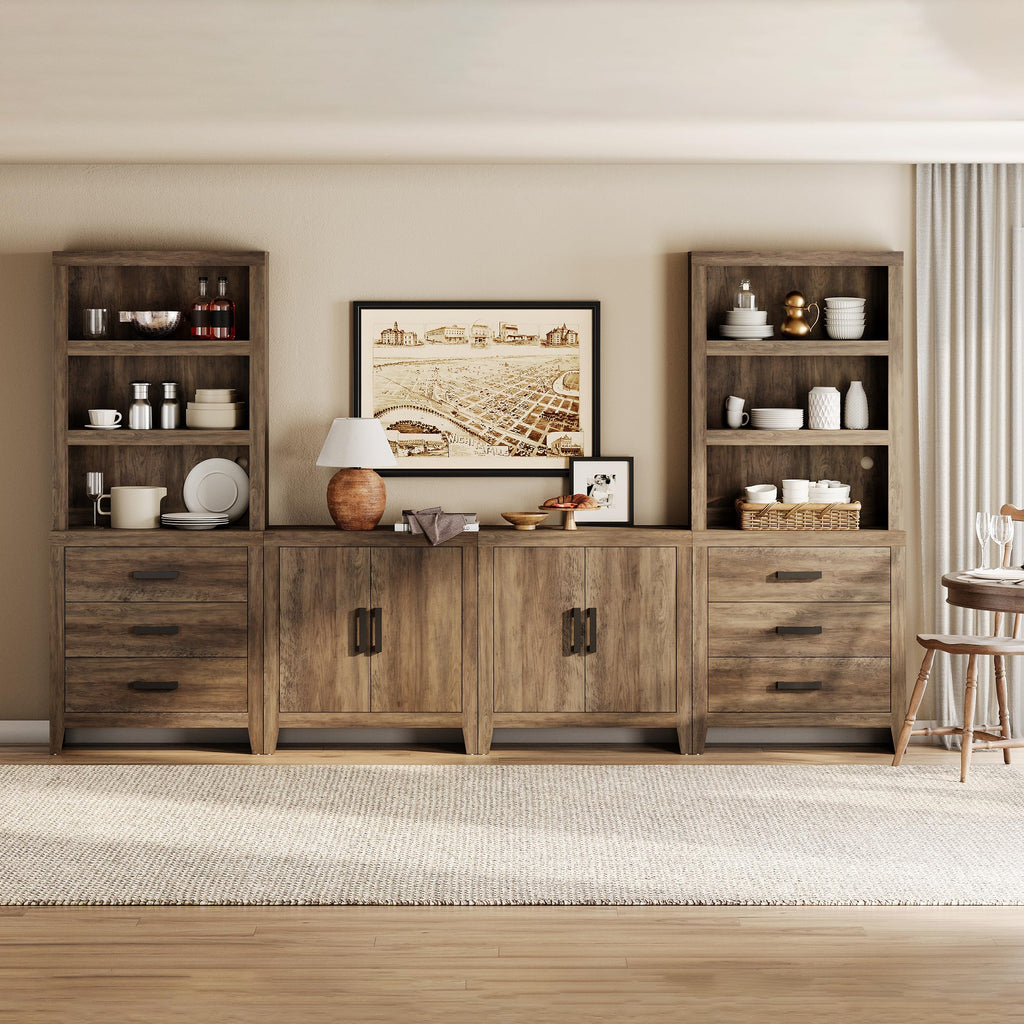 Brown Wood Entertainment Center with Bookshelves L418941