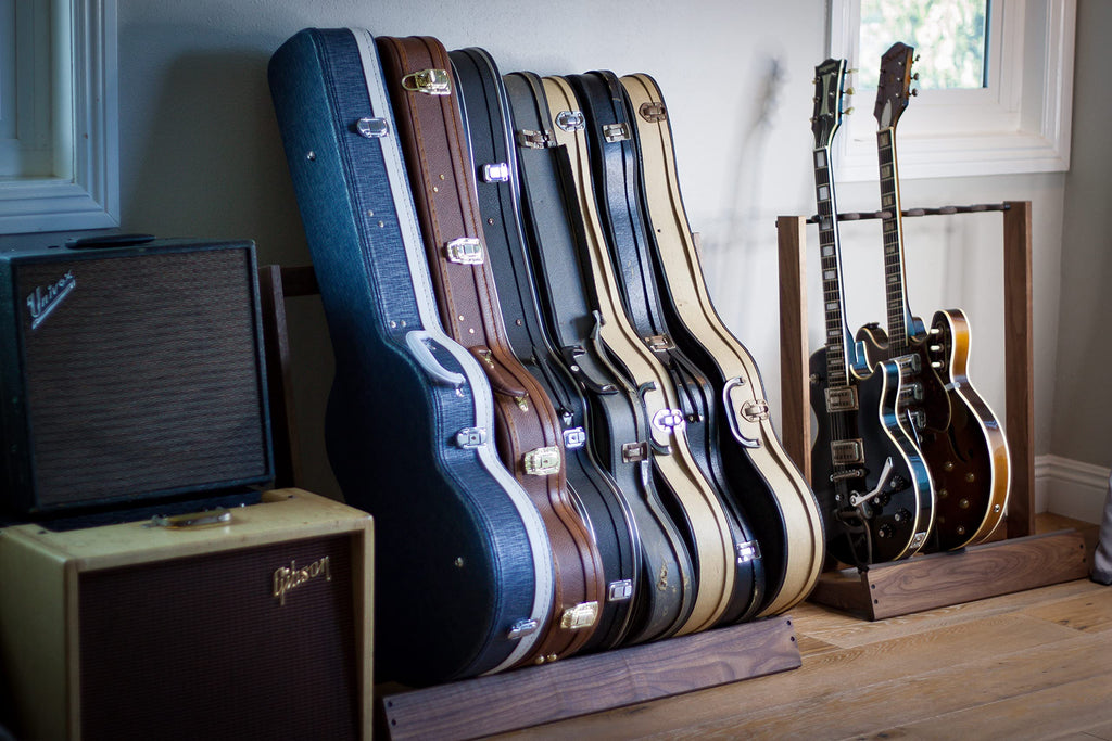 Folding Hardwood Guitar Case Rack J72856