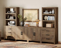 Brown Wood Entertainment Center with Bookshelves L418941