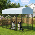 8x4x6 FT Outdoor Dog Kennel with Swivel Feeder W419