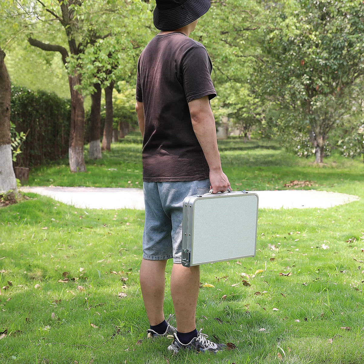 Folding Camping Table with Adjustable Legs J258883