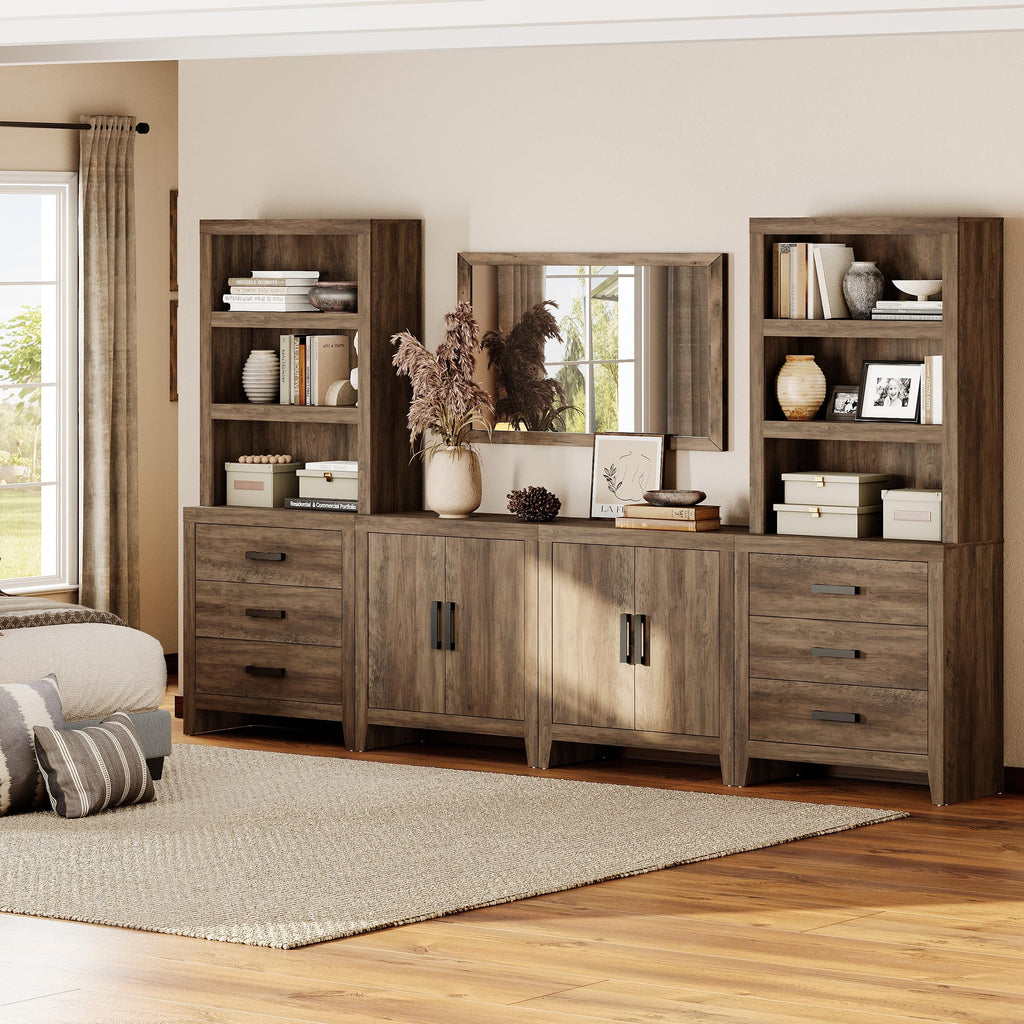 Brown Wood Entertainment Center with Bookshelves L418941