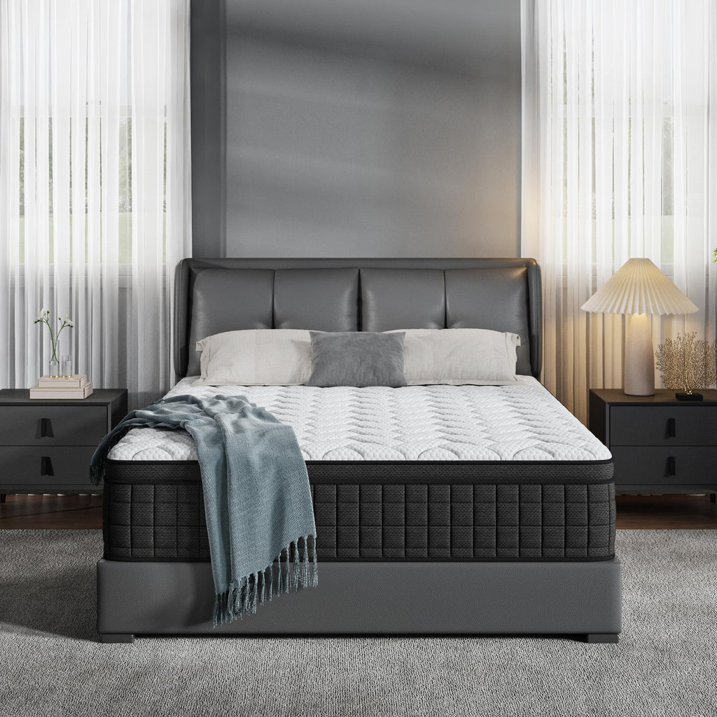 Queen 12 Inch Memory Foam Hybrid Pocket Spring Medium Firm Mattress N6607